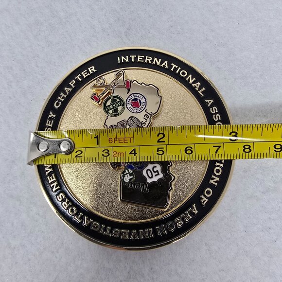 IAAI New Jersey Arson Investigators Challenge Coin Gold Black Spinning Center - Picture 6 of 8